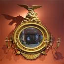 Superb Regency Irish giltwood convex wall mirror of large proportions 